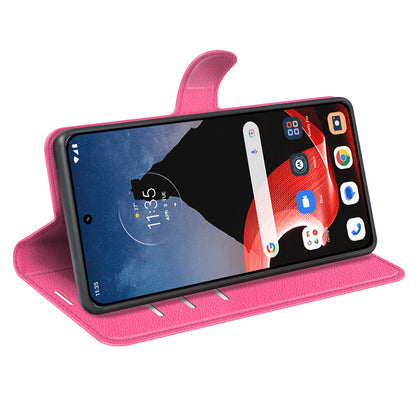 Foldable Stand Case for Motorola ThinkPhone 5G PU Leather Litchi Texture Wallet Folio Flip Phone Cover