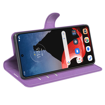 Foldable Stand Case for Motorola ThinkPhone 5G PU Leather Litchi Texture Wallet Folio Flip Phone Cover