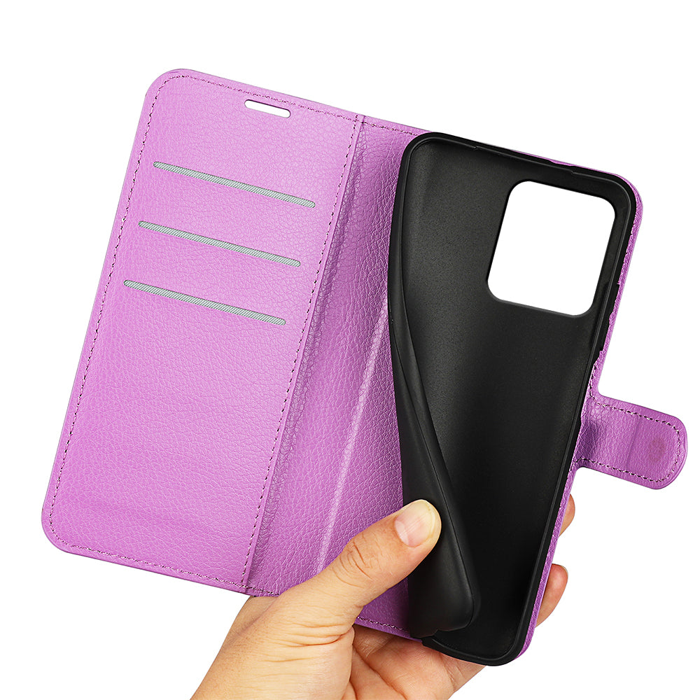 Foldable Stand Case for Motorola ThinkPhone 5G PU Leather Litchi Texture Wallet Folio Flip Phone Cover