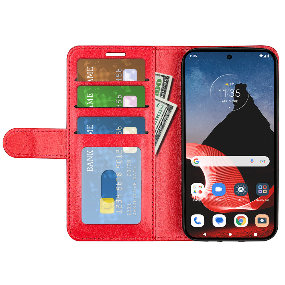 For Motorola ThinkPhone 5G Flip Phone Cover Crazy Horse Texture Case PU Leather Wallet Stand Shell