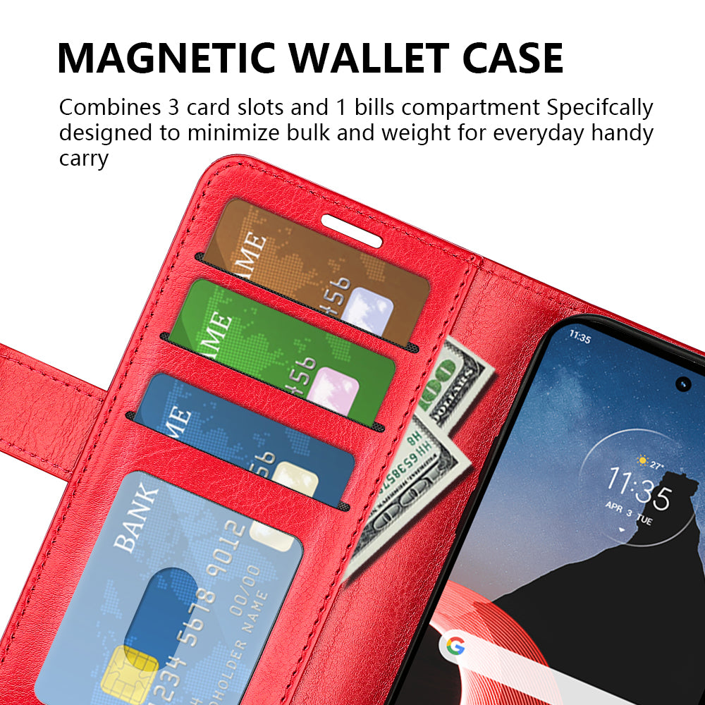 For Motorola ThinkPhone 5G Flip Phone Cover Crazy Horse Texture Case PU Leather Wallet Stand Shell