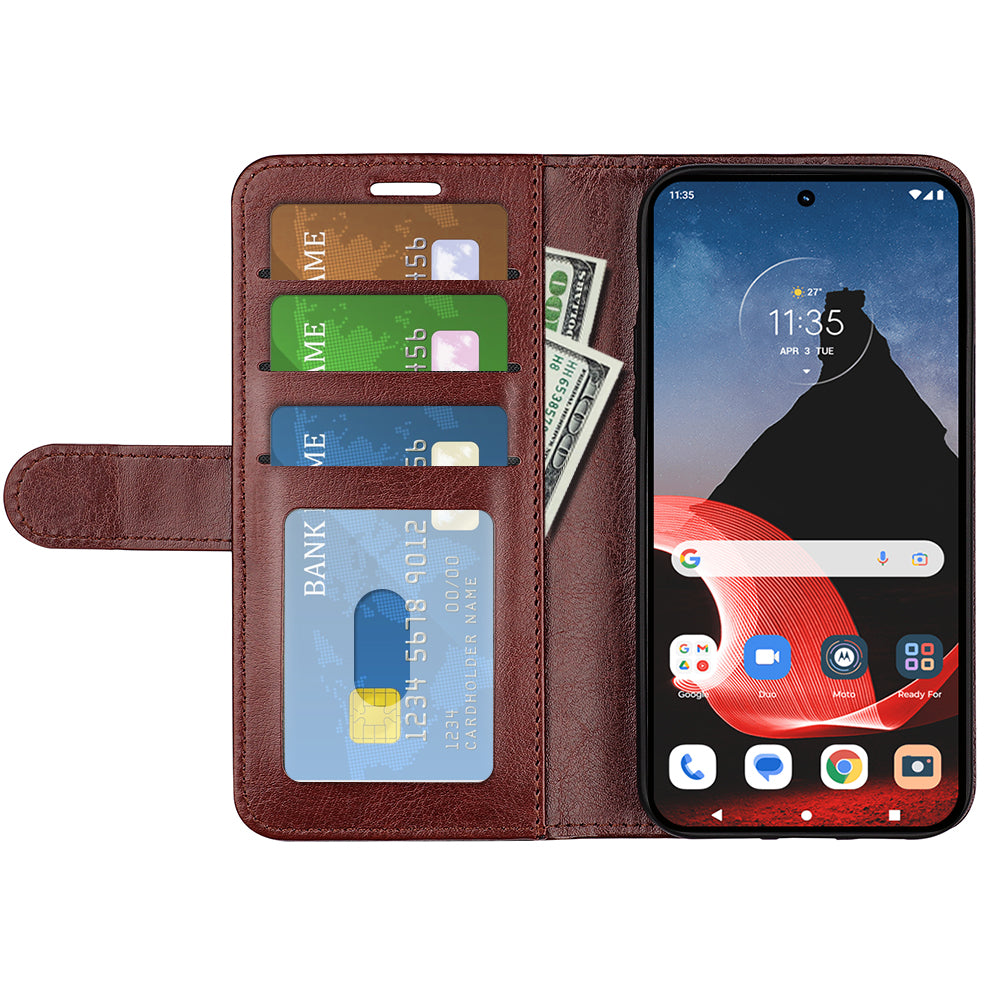 For Motorola ThinkPhone 5G Flip Phone Cover Crazy Horse Texture Case PU Leather Wallet Stand Shell