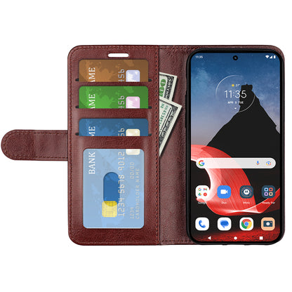 For Motorola ThinkPhone 5G Flip Phone Cover Crazy Horse Texture Case PU Leather Wallet Stand Shell