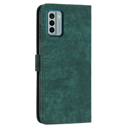 For Nokia G22 Imprinted Lines Flip Case Skin-touch PU Leather Phone Cover with Stand Wallet