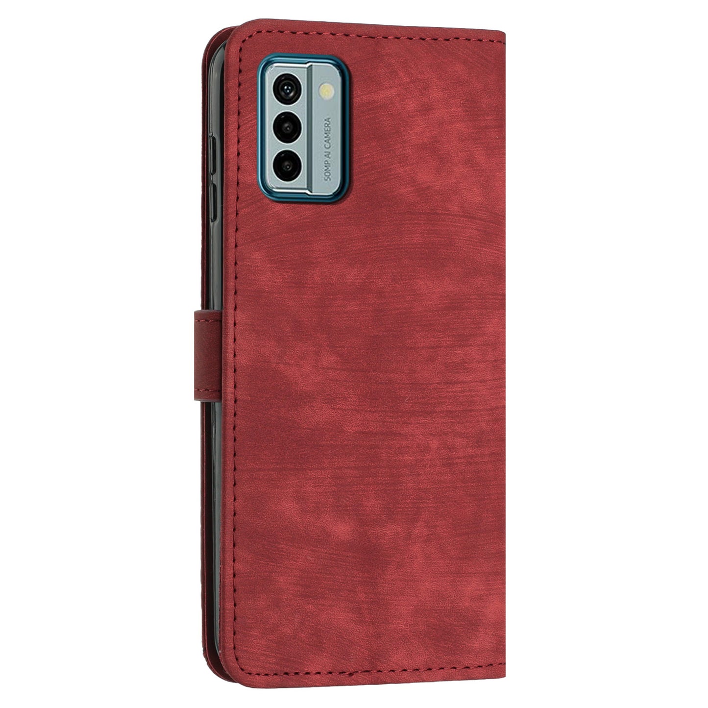 For Nokia G22 Imprinted Lines Flip Case Skin-touch PU Leather Phone Cover with Stand Wallet