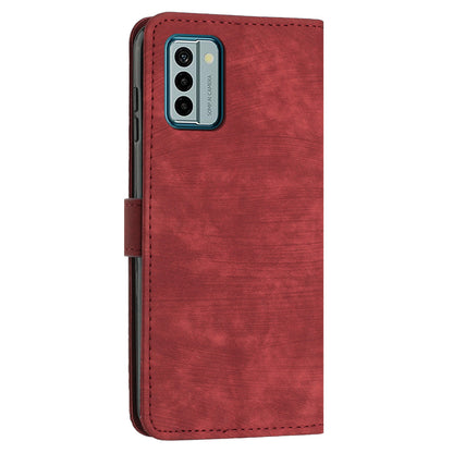 For Nokia G22 Imprinted Lines Flip Case Skin-touch PU Leather Phone Cover with Stand Wallet