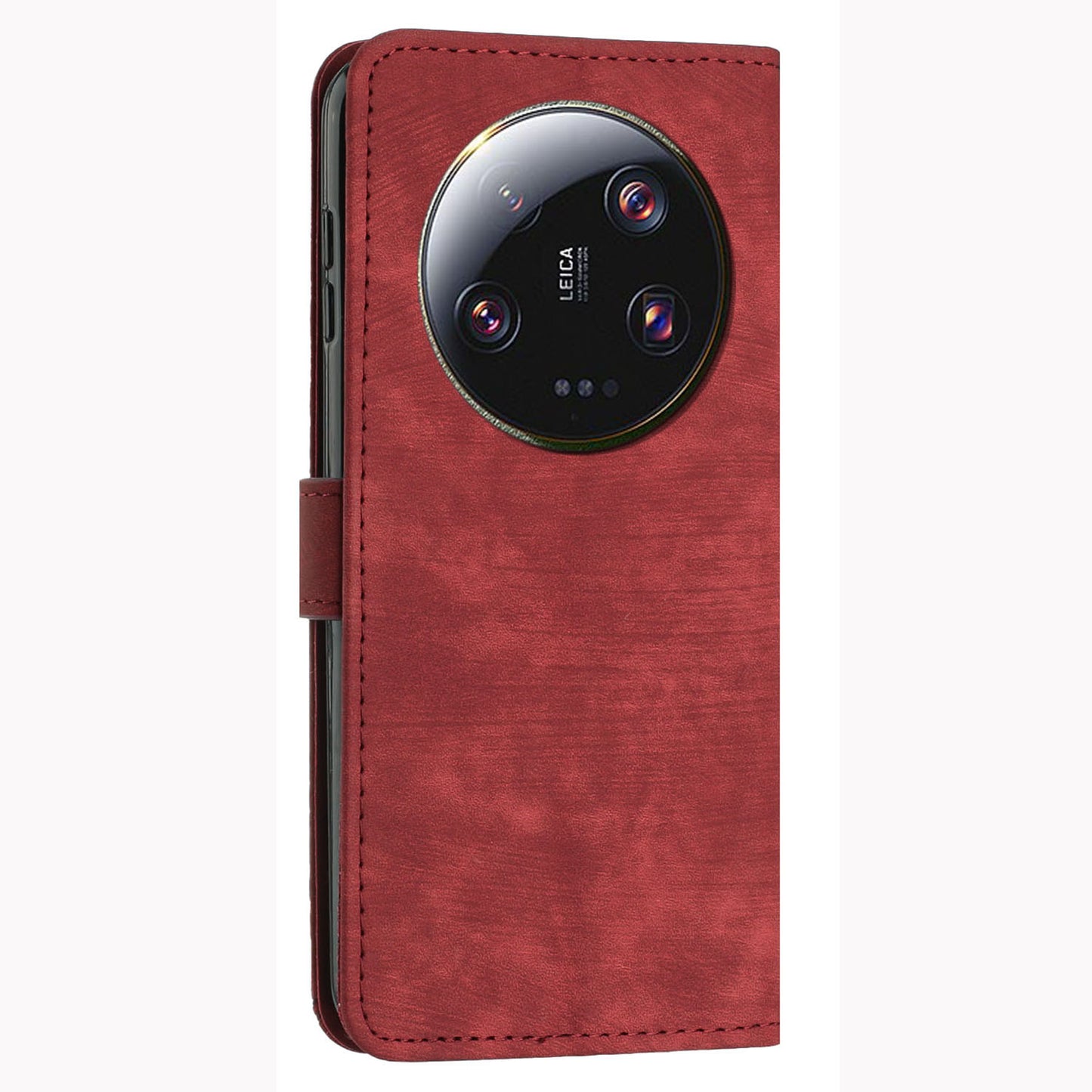 For Xiaomi 13 Ultra Anti-scratch Imprinted Lines Flip Case Skin-touch PU Leather Stand Wallet Phone Cover