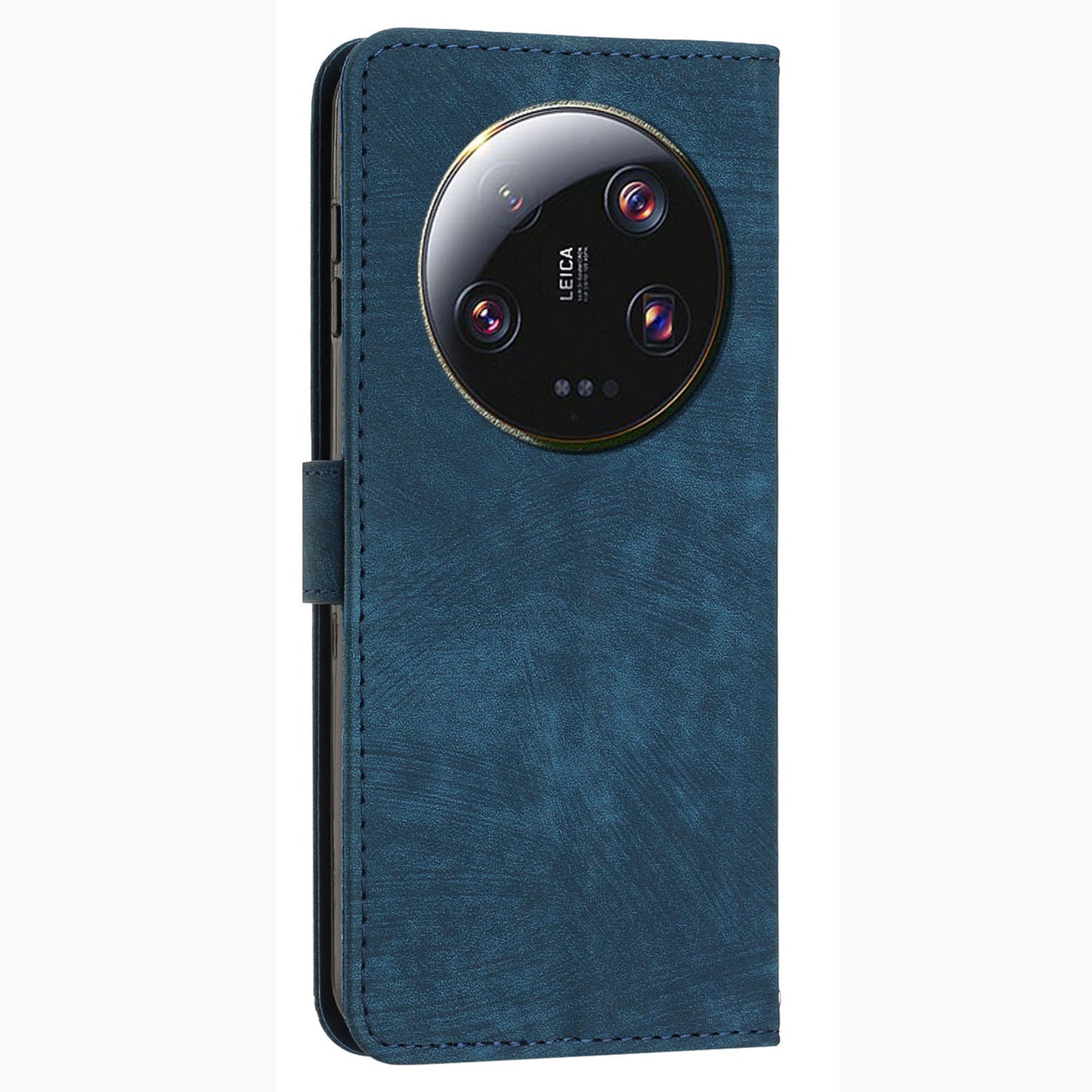 For Xiaomi 13 Ultra Anti-scratch Imprinted Lines Flip Case Skin-touch PU Leather Stand Wallet Phone Cover
