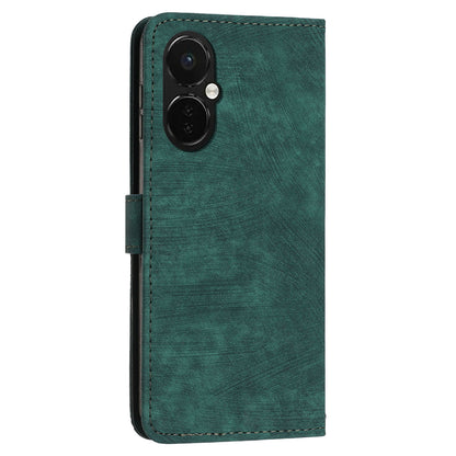 For OnePlus Nord CE 3 5G / CE 3 Lite 5G / Nord N30 5G PU Leather Skin-touch Stand Imprinted Lines Wallet Phone Cover
