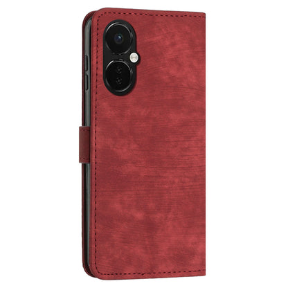 For OnePlus Nord CE 3 5G / CE 3 Lite 5G / Nord N30 5G PU Leather Skin-touch Stand Imprinted Lines Wallet Phone Cover