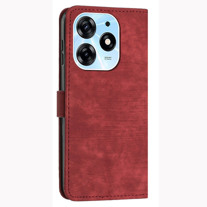 Stand Flip Case for Tecno Spark 10 Pro Skin-touch Imprinted Lines Wallet Phone PU Leather Cover