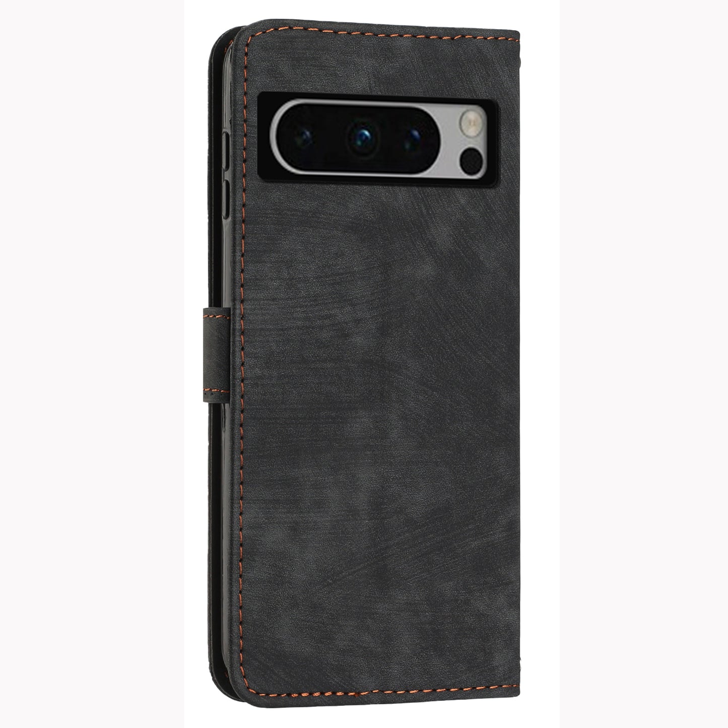 For Google Pixel 8 Pro Imprinted Lines Flip Case Skin-touch PU Leather Stand Wallet Phone Cover