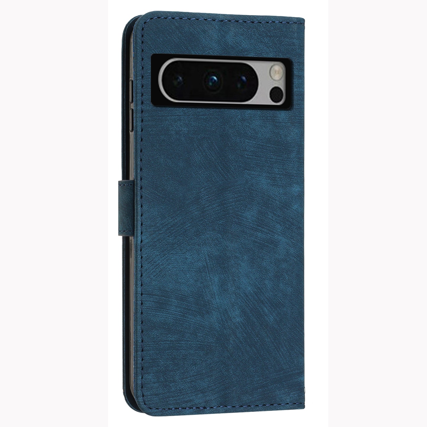 For Google Pixel 8 Pro Imprinted Lines Flip Case Skin-touch PU Leather Stand Wallet Phone Cover