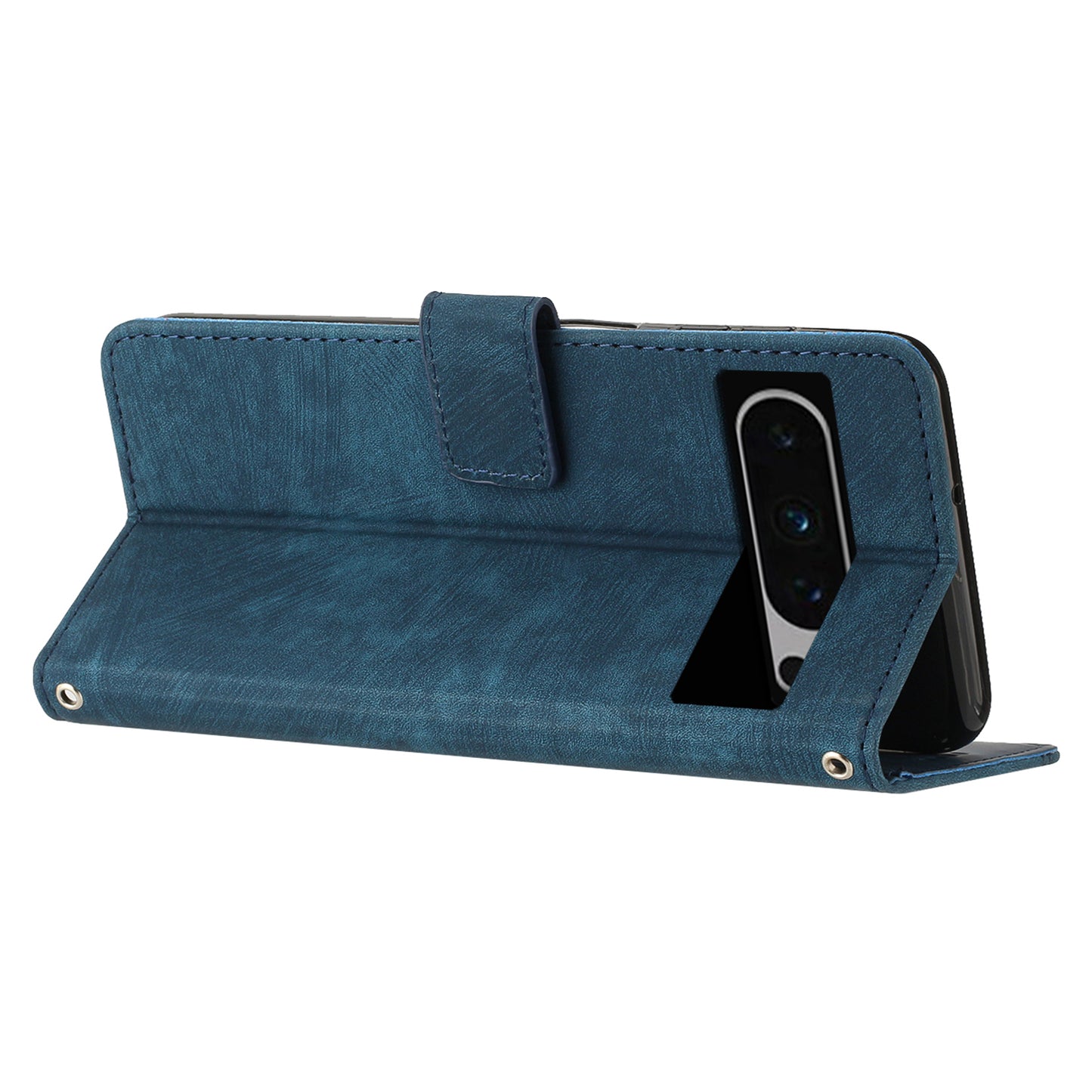 For Google Pixel 8 Pro Imprinted Lines Flip Case Skin-touch PU Leather Stand Wallet Phone Cover