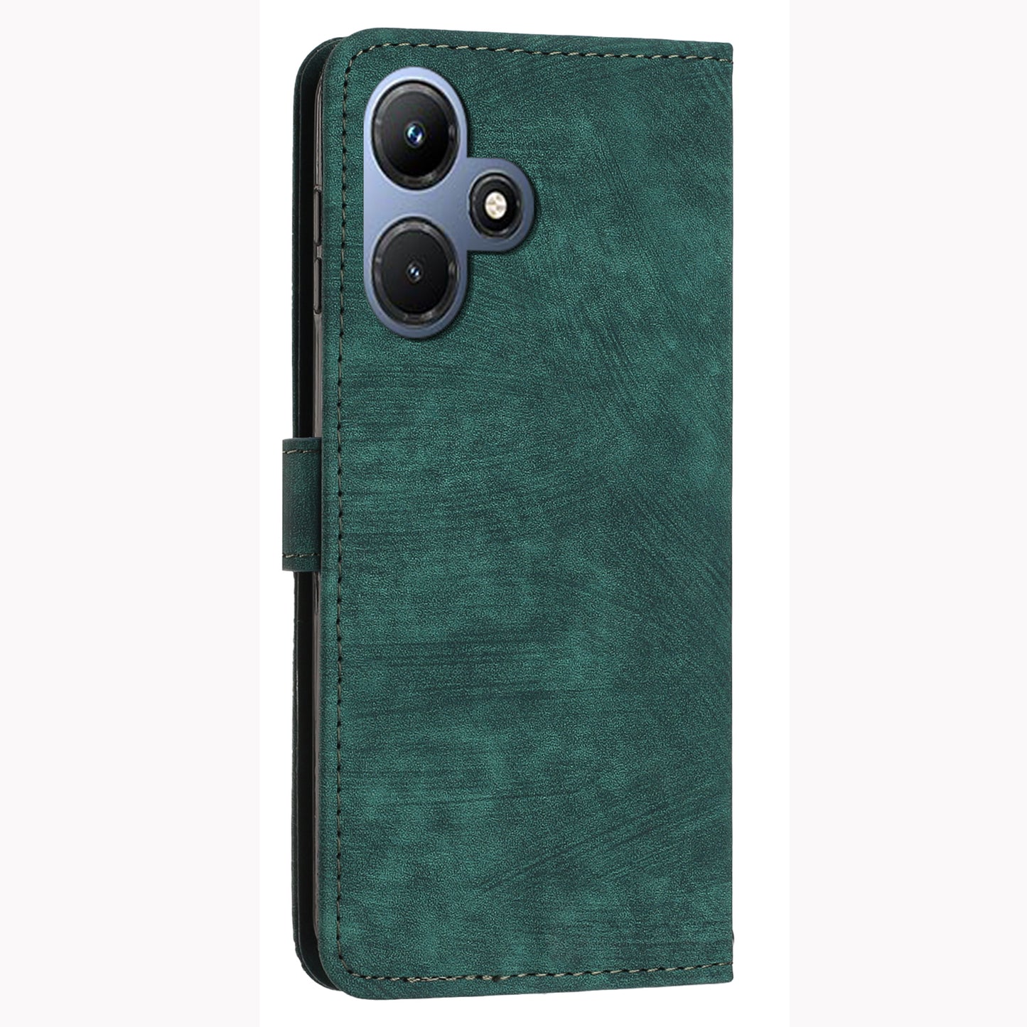 For Infinix Hot 30i Imprinted Lines Skin-touch PU Leather Flip Case Stand Wallet Phone Cover