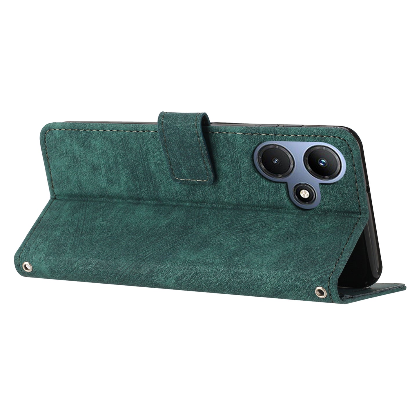 For Infinix Hot 30i Imprinted Lines Skin-touch PU Leather Flip Case Stand Wallet Phone Cover