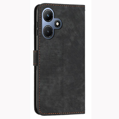 For Infinix Hot 30i Imprinted Lines Skin-touch PU Leather Flip Case Stand Wallet Phone Cover