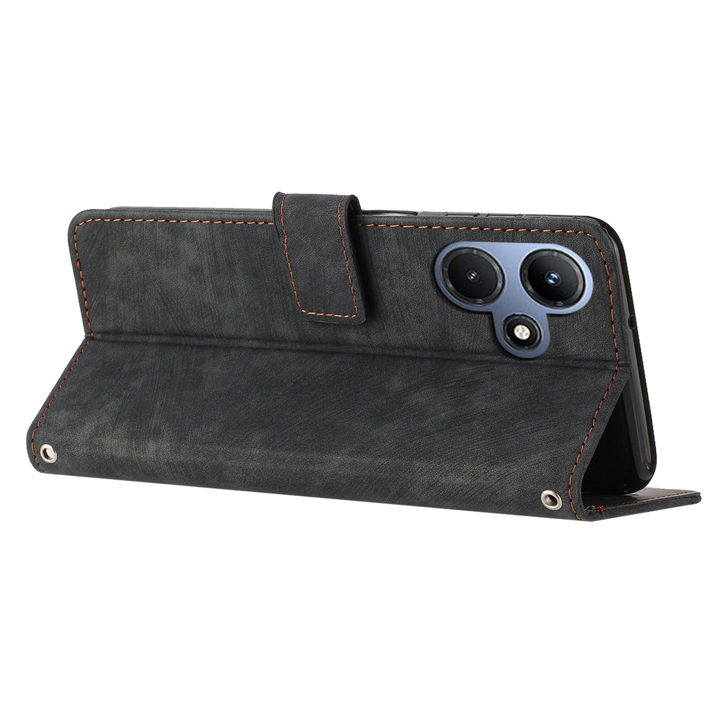 For Infinix Hot 30i Imprinted Lines Skin-touch PU Leather Flip Case Stand Wallet Phone Cover
