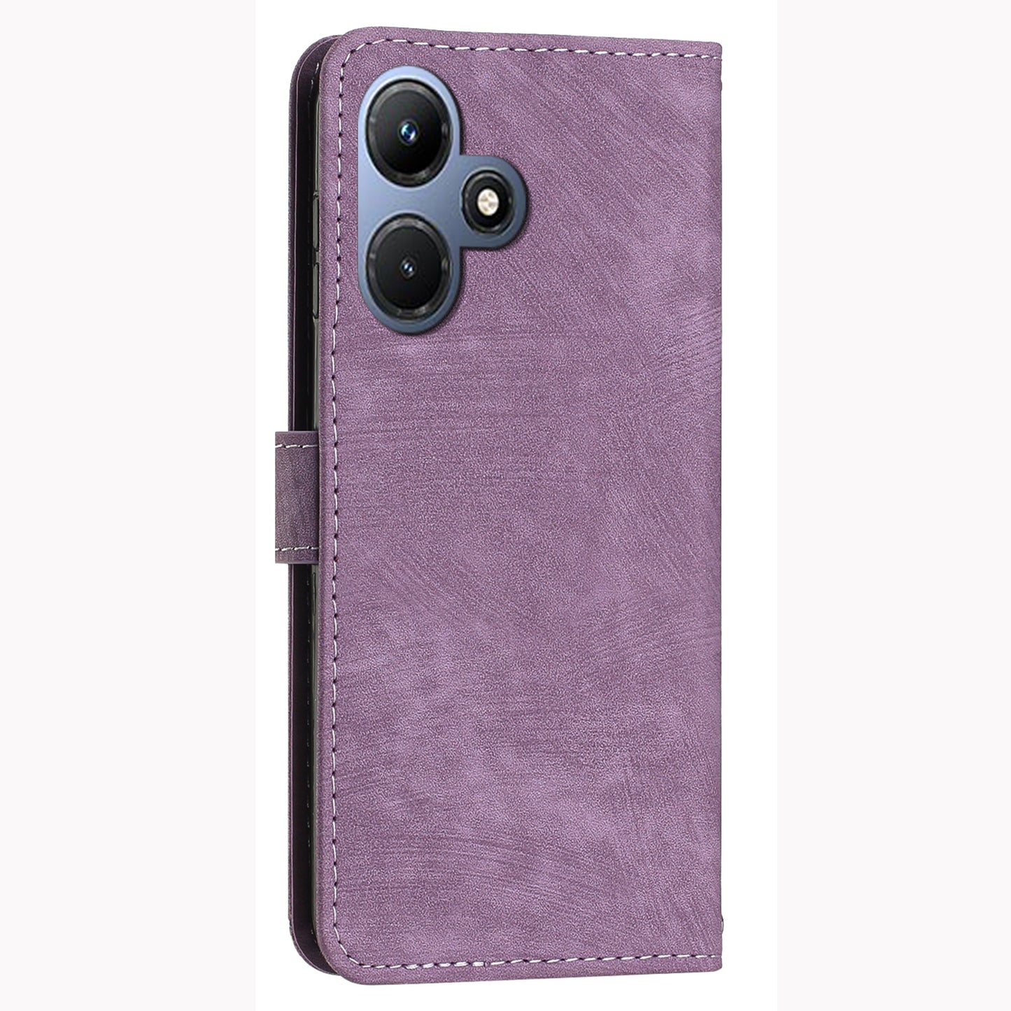 For Infinix Hot 30i Imprinted Lines Skin-touch PU Leather Flip Case Stand Wallet Phone Cover