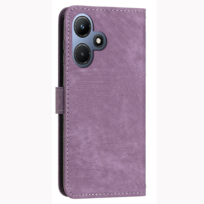 For Infinix Hot 30i Imprinted Lines Skin-touch PU Leather Flip Case Stand Wallet Phone Cover