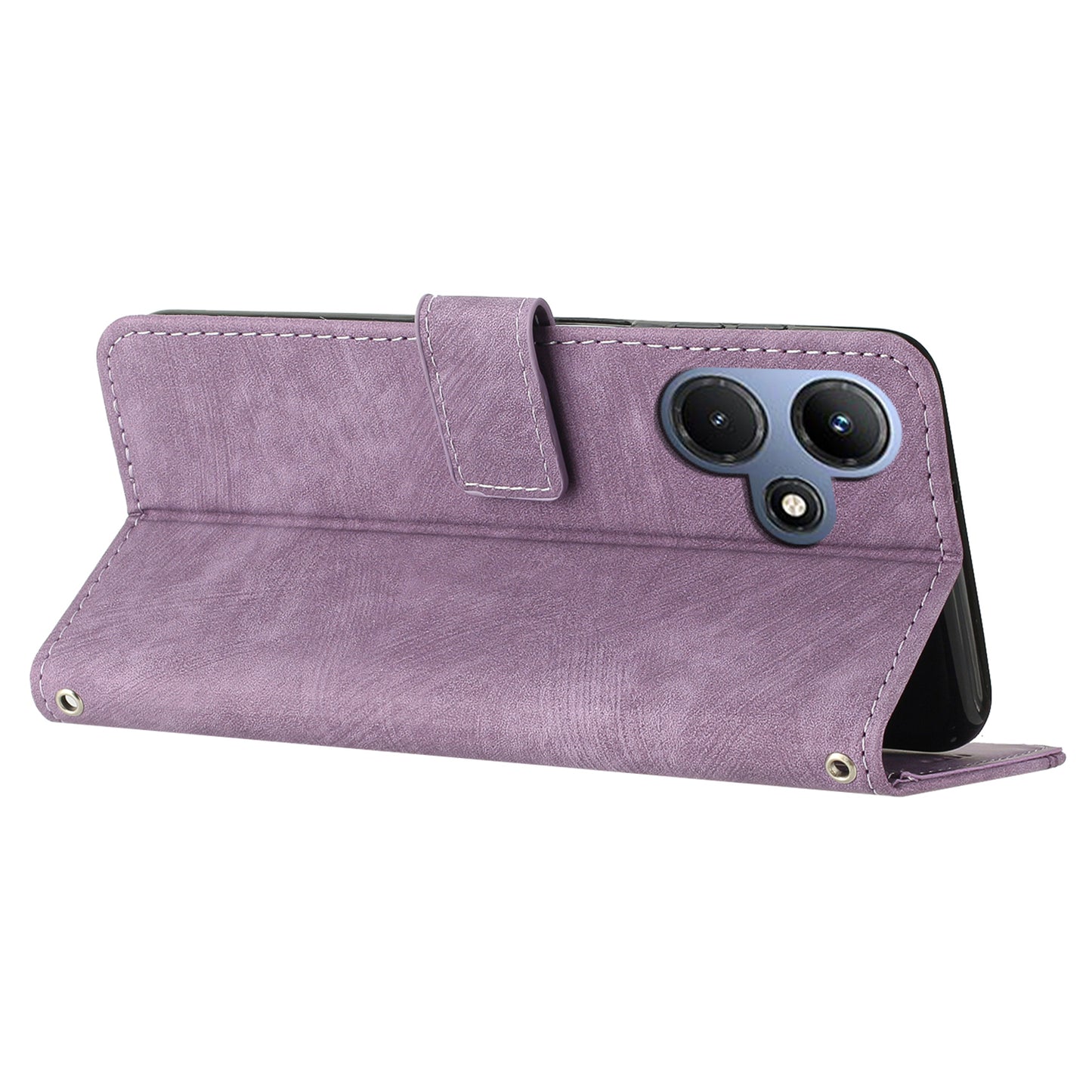For Infinix Hot 30i Imprinted Lines Skin-touch PU Leather Flip Case Stand Wallet Phone Cover