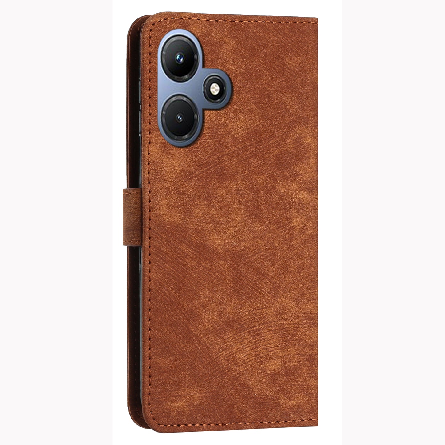 For Infinix Hot 30i Imprinted Lines Skin-touch PU Leather Flip Case Stand Wallet Phone Cover