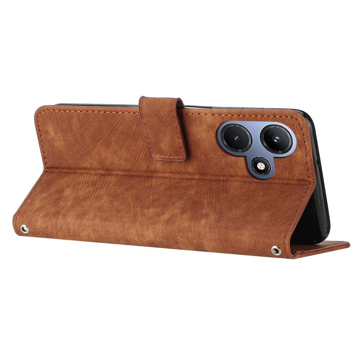 For Infinix Hot 30i Imprinted Lines Skin-touch PU Leather Flip Case Stand Wallet Phone Cover