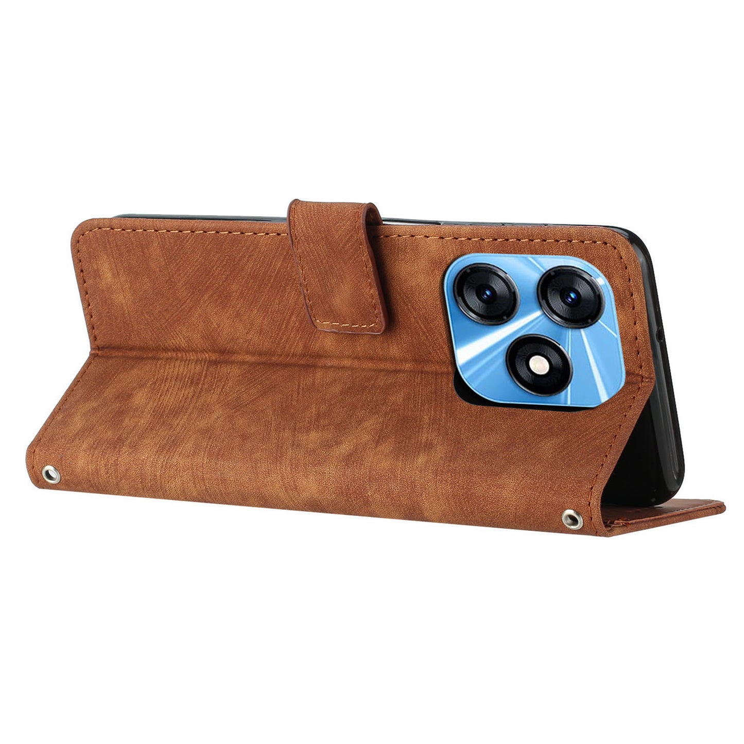 For Tecno Spark 10C 4G Imprinted Lines PU Leather Flip Case Skin-touch Stand Wallet Phone Cover