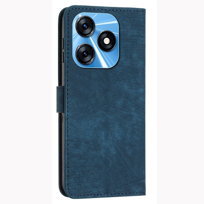For Tecno Spark 10C 4G Imprinted Lines PU Leather Flip Case Skin-touch Stand Wallet Phone Cover