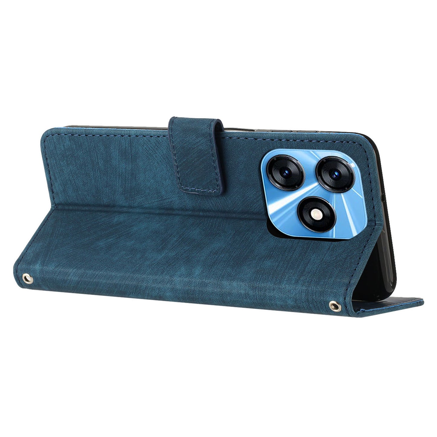 For Tecno Spark 10C 4G Imprinted Lines PU Leather Flip Case Skin-touch Stand Wallet Phone Cover