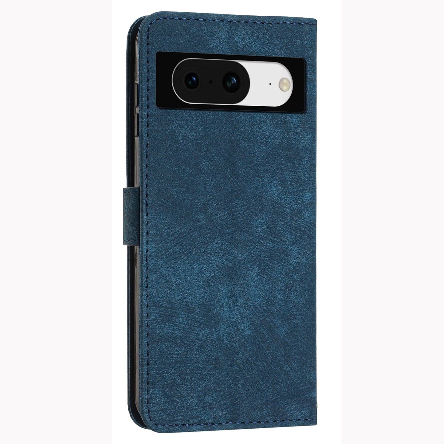 PU Leather Flip Case for Google Pixel 8 Skin-touch Stand Imprinted Lines Wallet Anti-drop Phone Cover