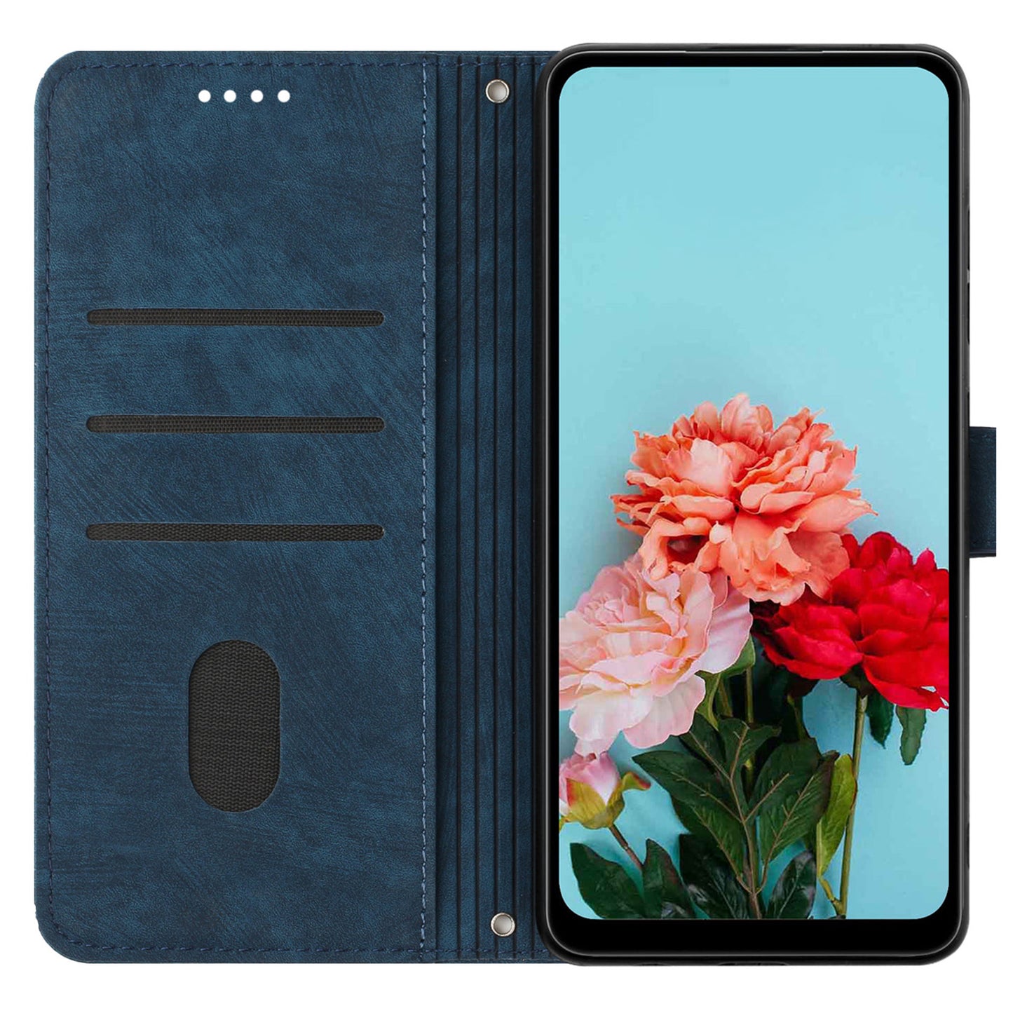 PU Leather Flip Case for Google Pixel 8 Skin-touch Stand Imprinted Lines Wallet Anti-drop Phone Cover