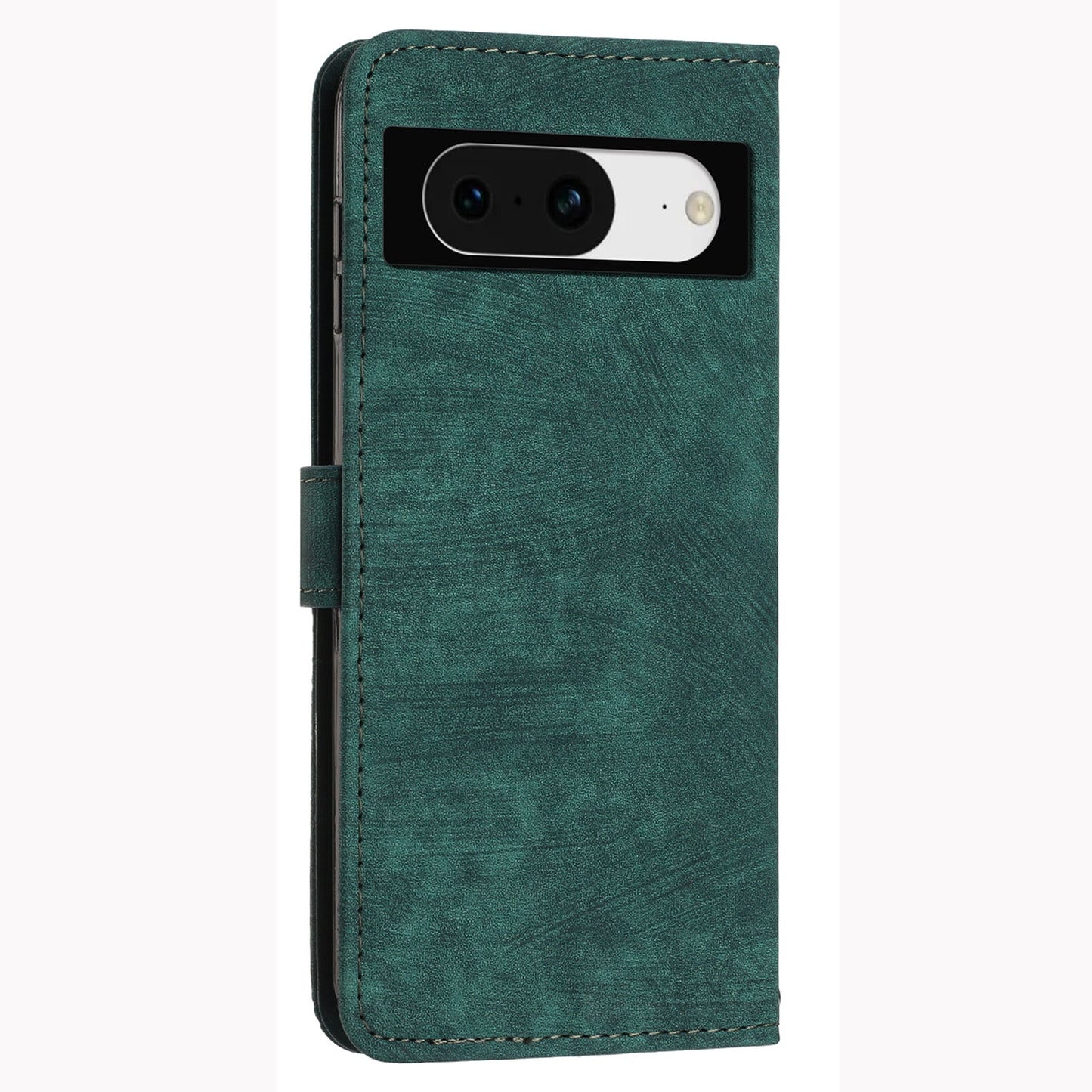 PU Leather Flip Case for Google Pixel 8 Skin-touch Stand Imprinted Lines Wallet Anti-drop Phone Cover