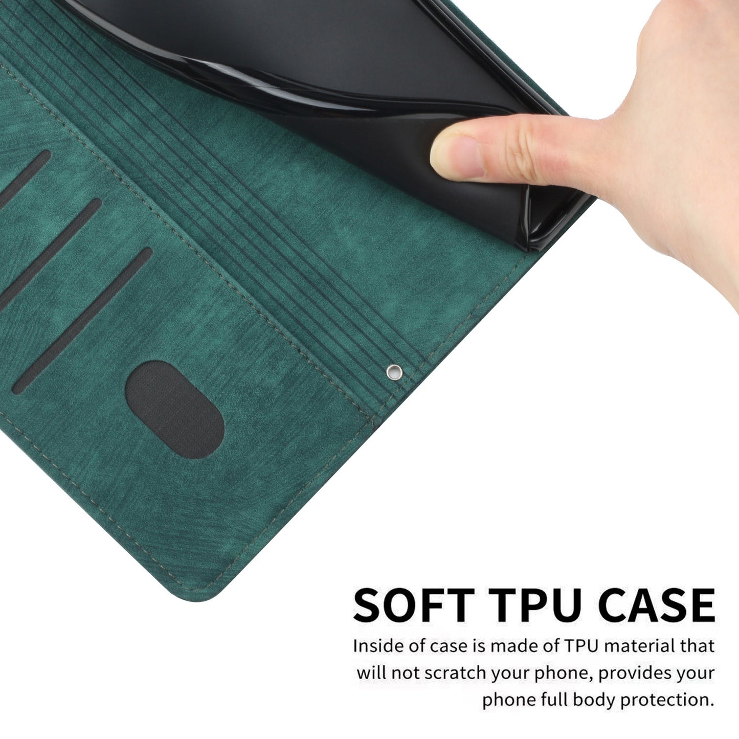 Protective Case for Tecno Spark 10 4G Skin-touch Stand Imprinted Lines PU Leather Wallet Phone Cover
