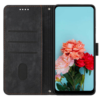 For Tecno Spark 10 5G Skin-touch Protective Case Stand Imprinted Lines PU Leather Wallet Phone Cover