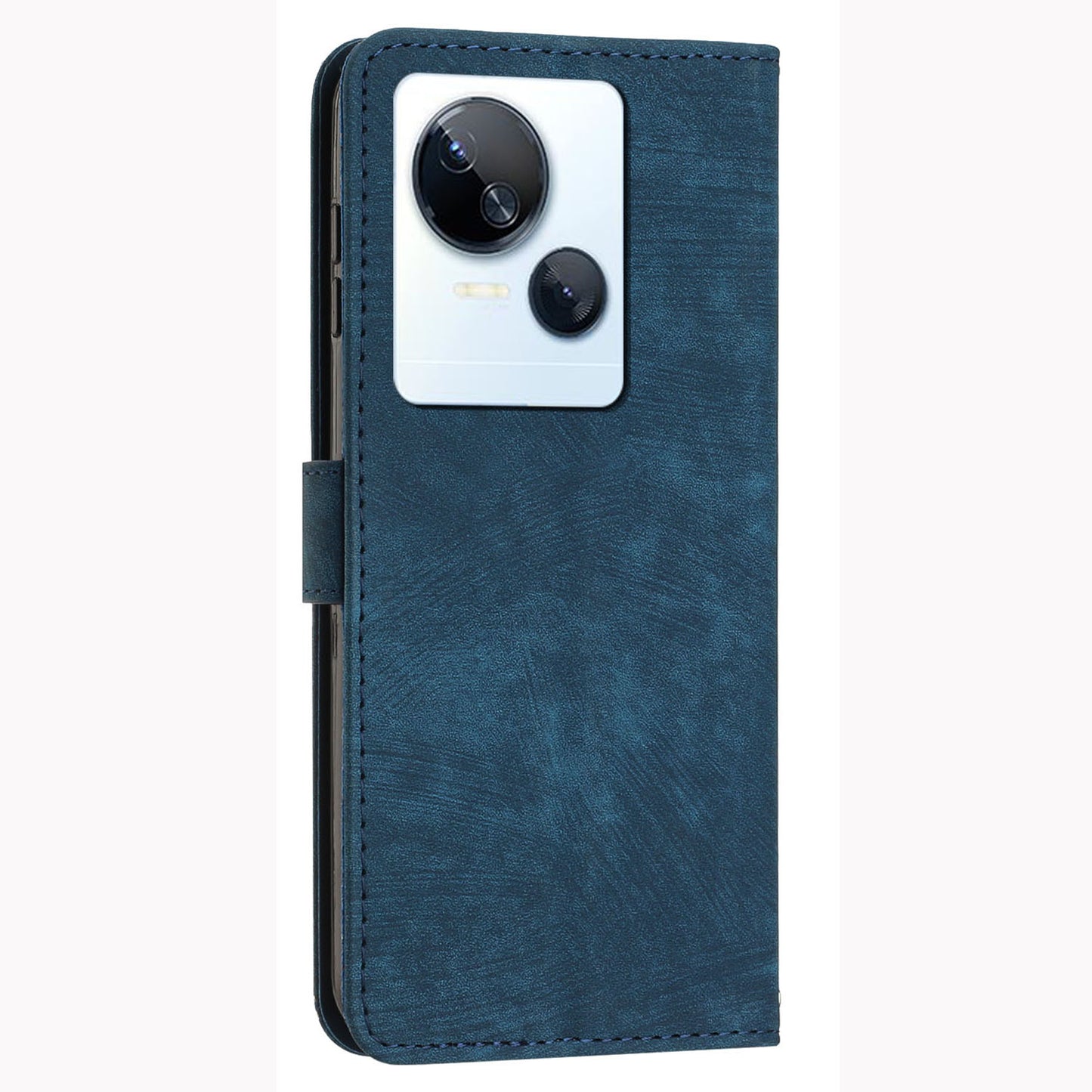 For Tecno Spark 10 5G Skin-touch Protective Case Stand Imprinted Lines PU Leather Wallet Phone Cover