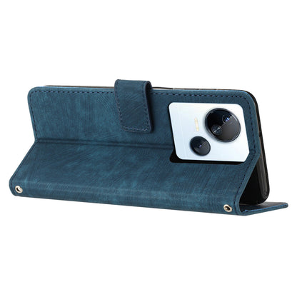 For Tecno Spark 10 5G Skin-touch Protective Case Stand Imprinted Lines PU Leather Wallet Phone Cover