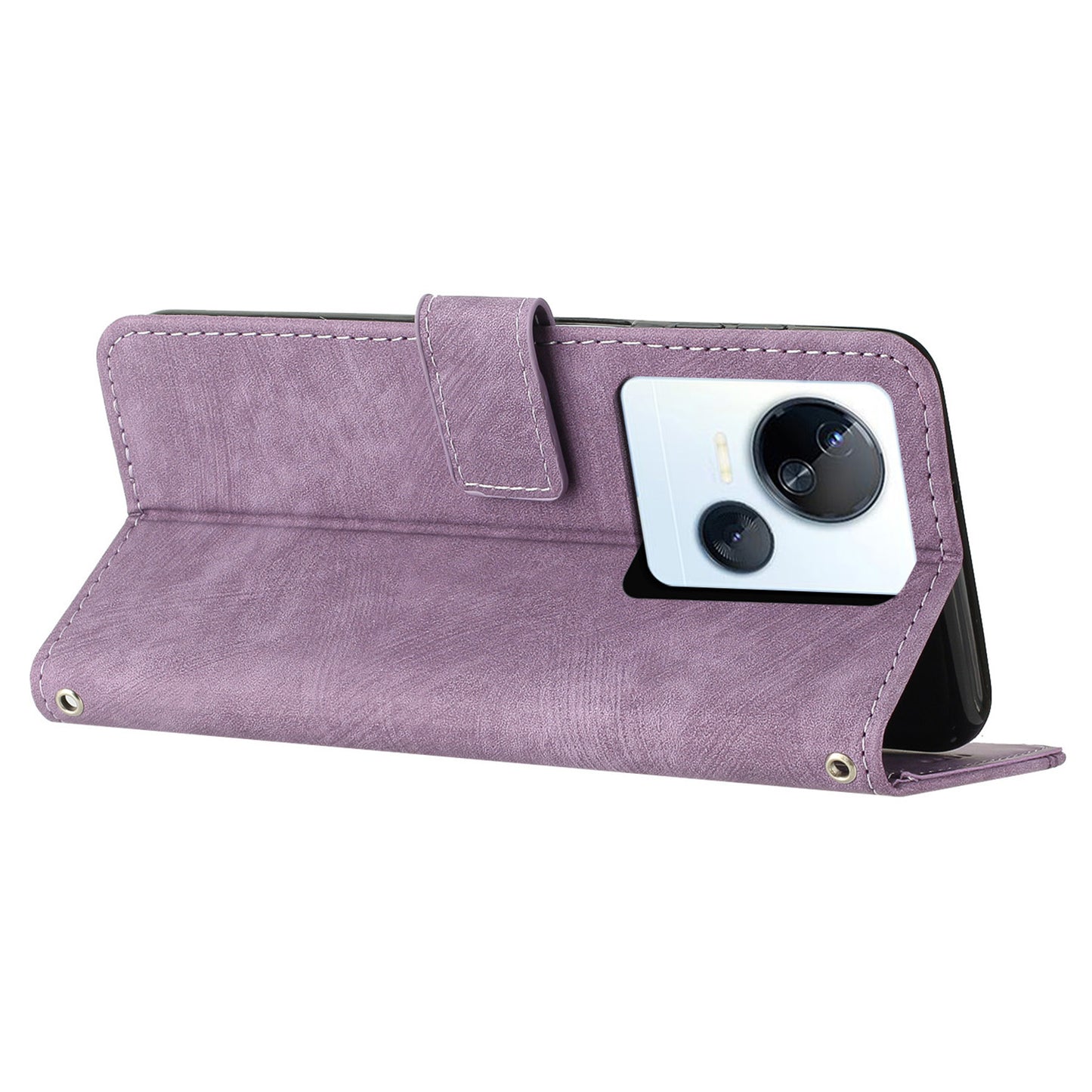 For Tecno Spark 10 5G Skin-touch Protective Case Stand Imprinted Lines PU Leather Wallet Phone Cover