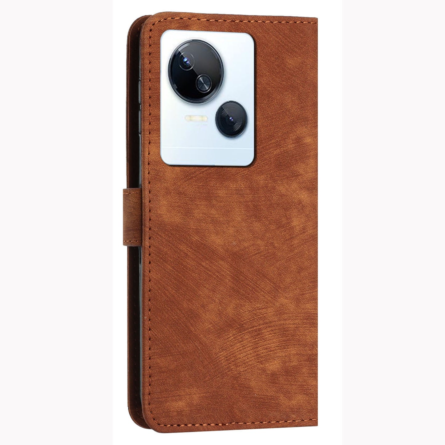 For Tecno Spark 10 5G Skin-touch Protective Case Stand Imprinted Lines PU Leather Wallet Phone Cover