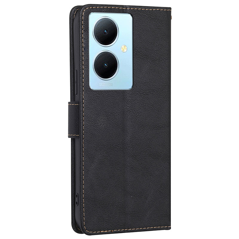 For vivo Y78+ 5G RFID Blocking Phone Case Wallet Stand PU Leather Flip Cover