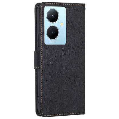 For vivo Y78+ 5G RFID Blocking Phone Case Wallet Stand PU Leather Flip Cover