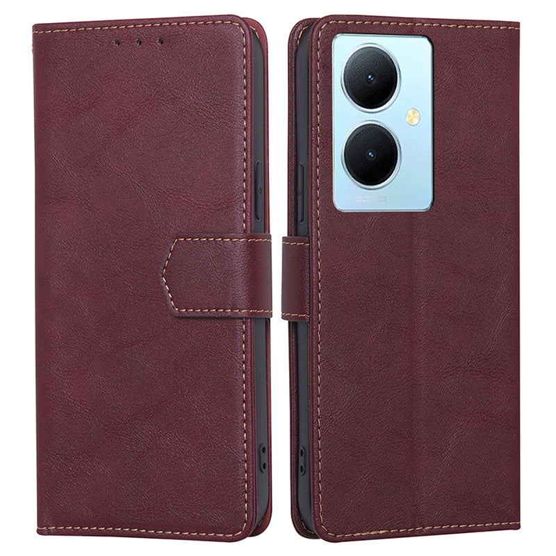 For vivo Y78+ 5G RFID Blocking Phone Case Wallet Stand PU Leather Flip Cover
