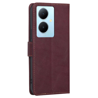For vivo Y78+ 5G RFID Blocking Phone Case Wallet Stand PU Leather Flip Cover
