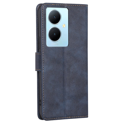 For vivo Y78+ 5G RFID Blocking Phone Case Wallet Stand PU Leather Flip Cover
