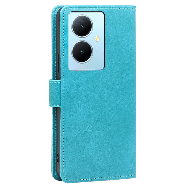 For vivo Y78+ 5G PU Leather Flip Cover Calf Texture Wallet Stand Magnetic Protective Phone Case