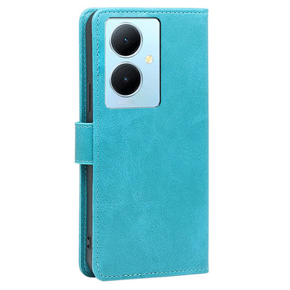 For vivo Y78+ 5G PU Leather Flip Cover Calf Texture Wallet Stand Magnetic Protective Phone Case