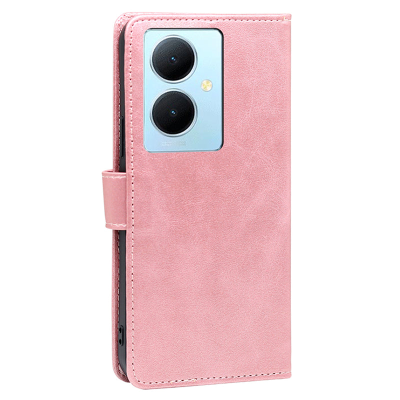 For vivo Y78+ 5G PU Leather Flip Cover Calf Texture Wallet Stand Magnetic Protective Phone Case