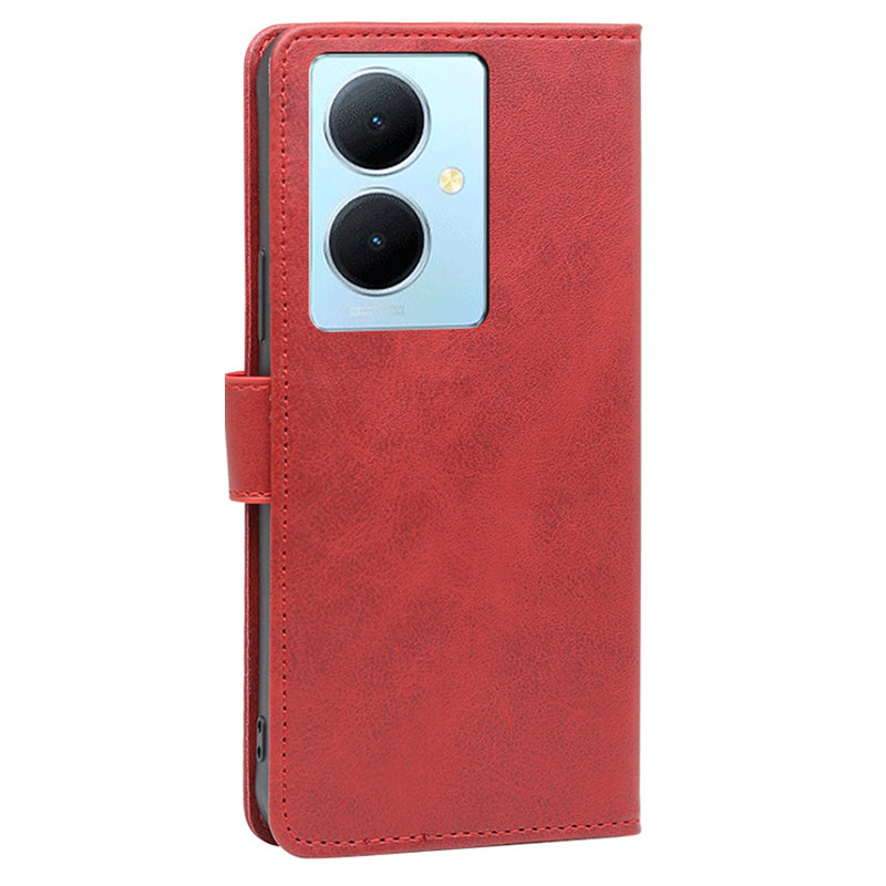 For vivo Y78+ 5G PU Leather Flip Cover Calf Texture Wallet Stand Magnetic Protective Phone Case