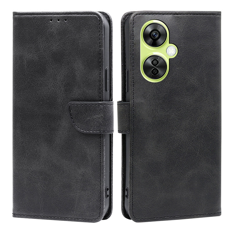 For OnePlus Nord CE 3 Lite 5G / Nord N30 5G PU Leather Calf Texture Wallet Cover Stand Magnetic Clasp Shockproof Phone Case