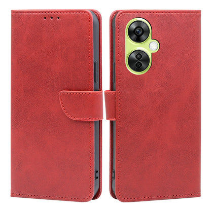 For OnePlus Nord CE 3 Lite 5G / Nord N30 5G PU Leather Calf Texture Wallet Cover Stand Magnetic Clasp Shockproof Phone Case